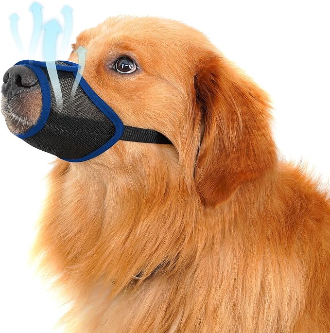 Dog Mouth, Soft Mesh Mouth for Small, Medium and Large Dogs, Anti-Biting Barking Chewing, Breathable Drinking Adjustable Cleaning, for German Shepherd Husky Labrador Retriever (Blue) (XL)