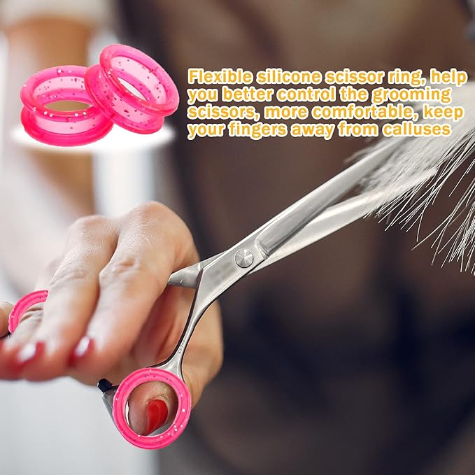 80-Piece Scissors Finger Rings Professional Dog Grooming Scissors Accessories for Dog Hair Cutting, Ergonomic Pet Shear Finger Ring Thumb Inserts Grips for Comfortable and Precise Grooming