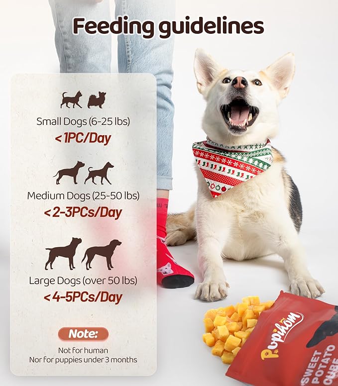 16OZ Sweet Potato Dog Training Treats,Potato Cube Dog Training Treats Reward Snacks for Small Medium Large Dogs, High Protein Dog Chewy Treats