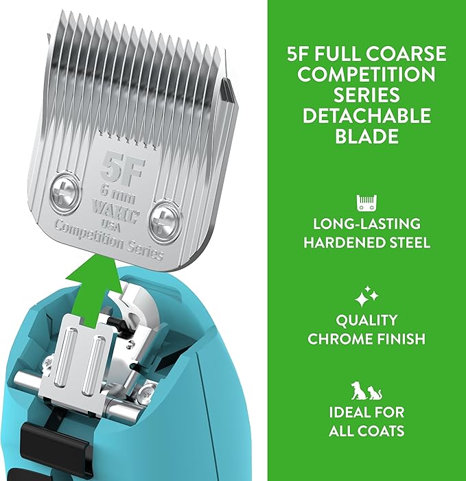Wahl Professional Animal Competition Series Detachable Blade - 15/64-Inch Cut Length, 5F Full Coarse (2372-100)