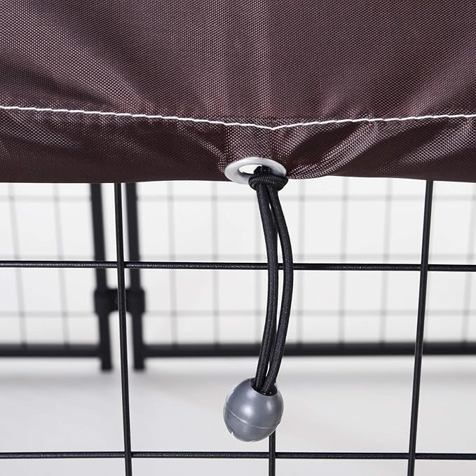 PawHut 4.6' x 4.6' x 5' Outdoor Dog Kennel, Walk-in Pet Playpen, Welded Wire Steel with Water and UV-Resistant Canopy, Black