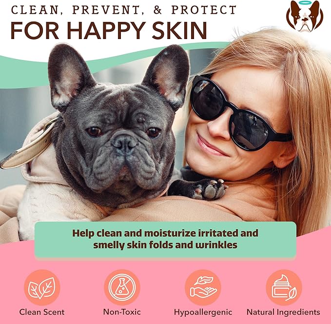 Natural Dog Company Grooming Wipes with Aloe Vera, Cleanses, Soothes, & Deodorizes, Fragrance Free, Hypoallergenic, Biodegradable - Dog Wipes for Ear, Paws, Face and Butt (50 ct)