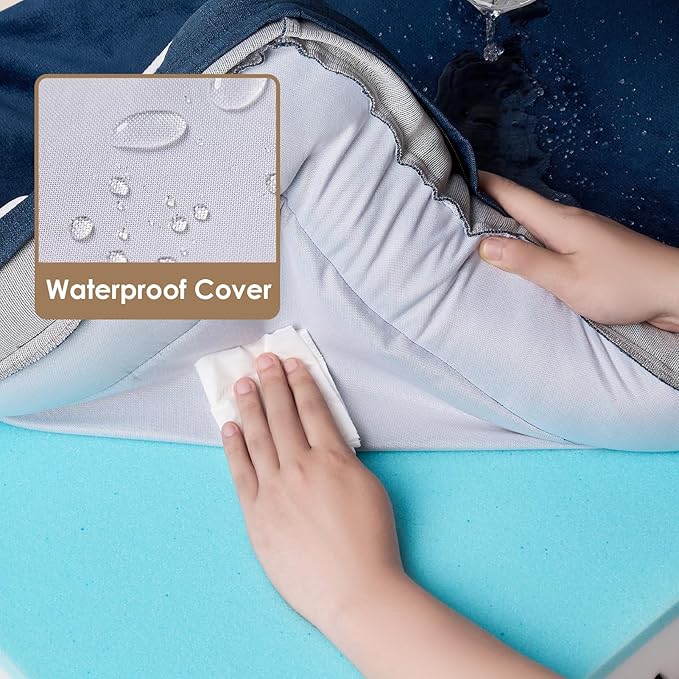 EHEYCIGA Orthopedic Dog Beds for Large Dogs, Waterproof Memory Foam Large Dog Bed with Sides, Non-Slip Bottom and Egg-Crate Foam Large Dog Couch Bed with Washable Removable Cover, Navy
