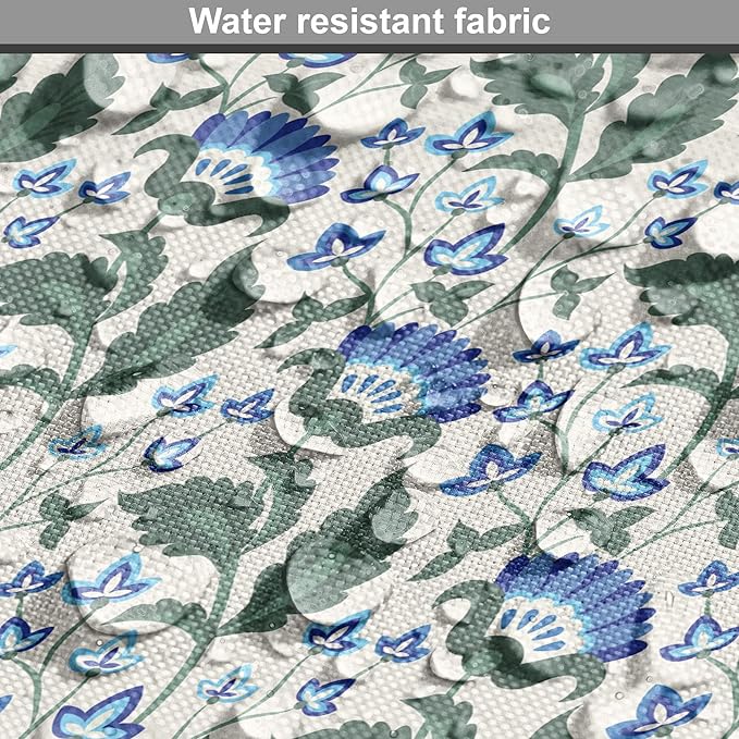 Lunarable Jacobean Dog Crate Cover, Herbal Pattern Pastoral Vintage Rustic Wedding Inspired Foliage Springtime, Easy to Use Pet Kennel Cover for Medium Large Dogs, 36 Inch, Blue Green Cream