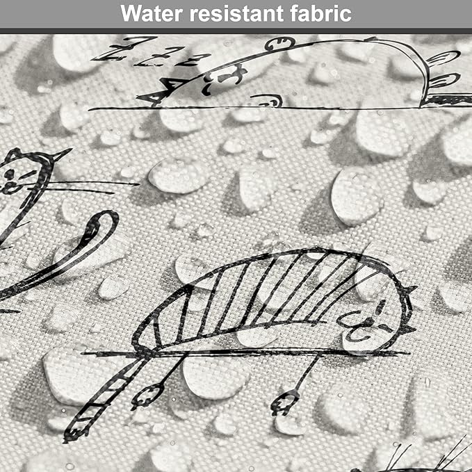 Lunarable Pet Dog Crate Cover, Funny Cat Characters Sketch Art Style Friendly Playful Kitties Lazy Fluffy Animals, Easy to Use Pet Kennel Cover for Small Dogs Puppies Kittens, 22 Inch, Beige Black