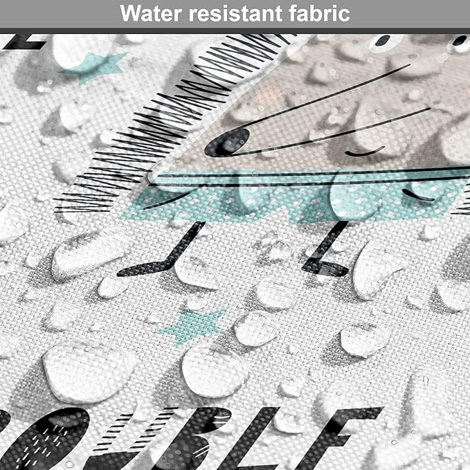 Lunarable Cartoon Dog Crate Cover, Hedgehog Trouble Maker Lettering with Apple and Stars Bad Boy Print, Easy to Use Pet Kennel Cover for Medium Large Dogs, 42 Inch, Pearl Pale Blue