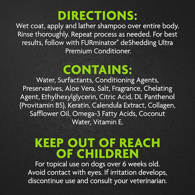 FURminator deShedding Ultra Premium Shampoo with Pump, 1 Allon, Shampoo for Dogs Helps Reduce Excess Shedding