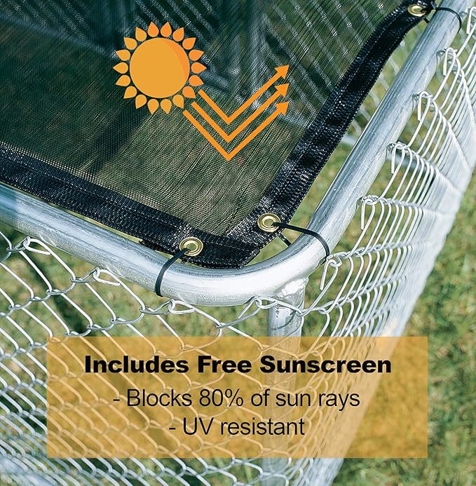 MidWest Homes for Pets Chain Link Portable Kennel with a Sunscreen, 6L x 4W x 4H Feet, K9 Kennel K9644