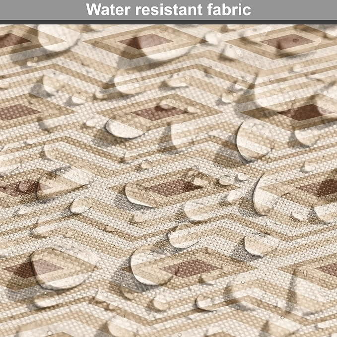 Lunarable Contemporary Brown Dog Crate Cover, Horizontal Rhombus and Zigzag, Easy to Use Pet Kennel Cover for Medium Large Dogs, 42 Inch, Pastel Brown Champagne