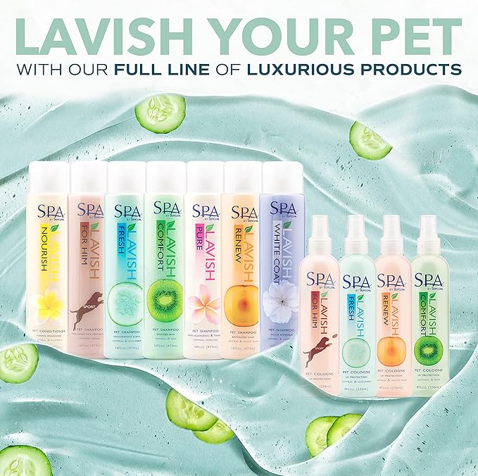 TropiClean SPA Lavish Dog Shampoo | Fresh Scented Deodorizing Dog Shampoo | Naturally Derived Salon Grade Ingredients | Made in the USA | 16oz