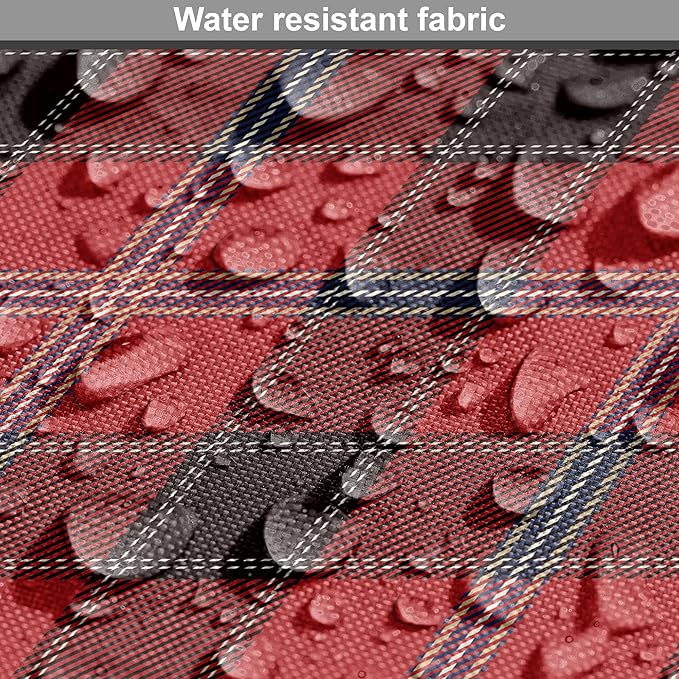 Lunarable Buffalo Plaid Dog Crate Cover, Arrangement with Lumberjack Themes Geometric Concept Pattern Print, Easy to Use Pet Kennel Cover for Medium Large Dogs, 48 Inch, Vermilion and Grey