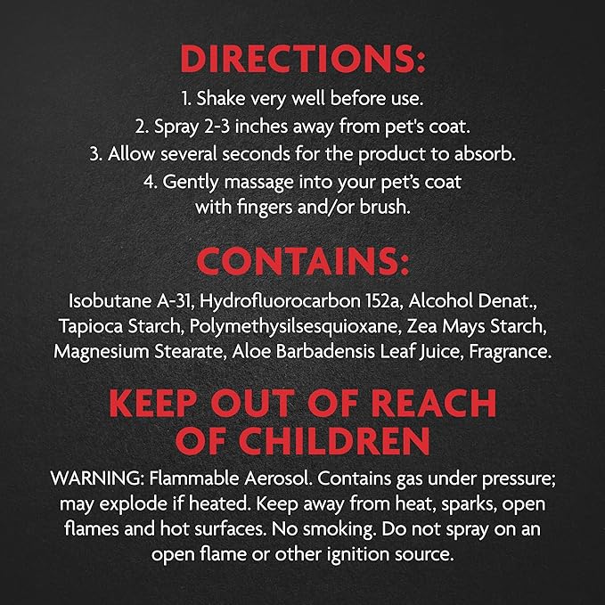 FURminator Dry Shampoo for Dogs, 7 Ounces, Helps Freshen Pet's Coat, Extends Time Between Traditional Baths