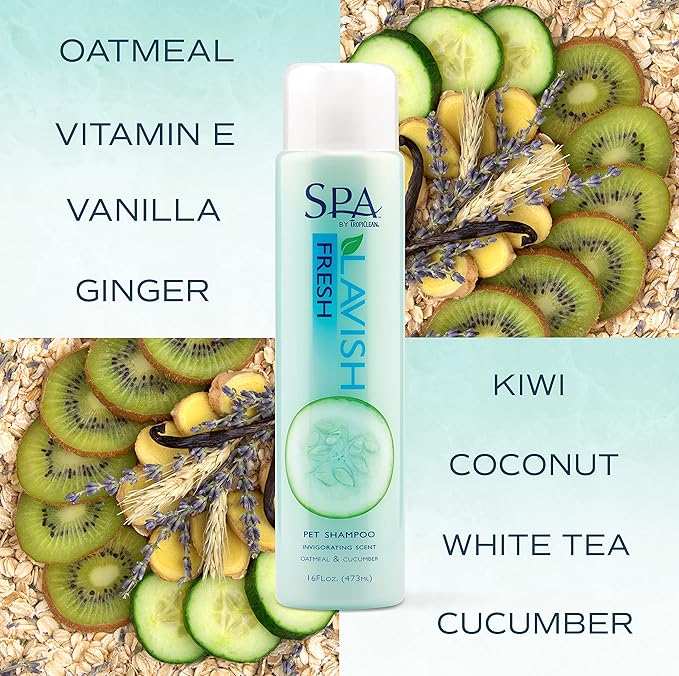 TropiClean SPA Lavish Dog Shampoo | Fresh Scented Deodorizing Dog Shampoo | Naturally Derived Salon Grade Ingredients | Made in the USA | 16oz