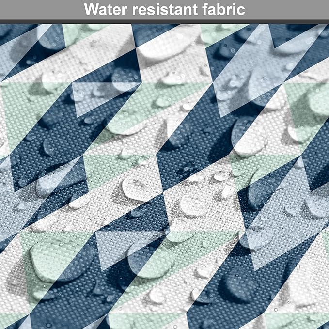 Lunarable Chevron Dog Crate Cover, Stripes Zigzags and Other Geometrical Shapes Pastel Colored Pattern, Easy to Use Pet Kennel Cover for Cats & Medium Dogs, 30 Inch, Mint Navy Blue Pale Blue