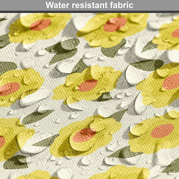 Lunarable Daffodil Dog Crate Cover, Retro Abstract Small Bedding Plants Flourishing Meadow Girls Design, Easy to Use Pet Kennel Cover for Cats & Medium Dogs, 30 Inch, Yellow Green Orange