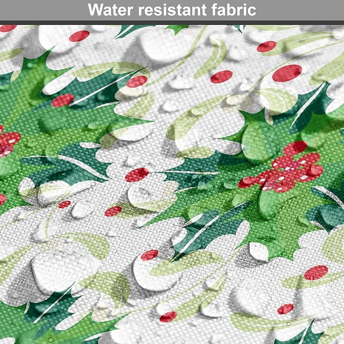 Lunarable Berries Dog Crate Cover, Holiday Themed Illustration of Berries Seasonal Christmas Ornaments, Easy to Use Pet Kennel Cover for Medium Large Dogs, 42 Inch, Pink Green