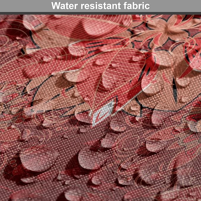 Lunarable Burgundy Dog Crate Cover, Flourishing Nature Garden Inspired Flowers Pattern Psychedelic Look, Easy to Use Pet Kennel Cover for Small Dogs Puppies Kittens, 18 Inch, Burgundy Coral Tan