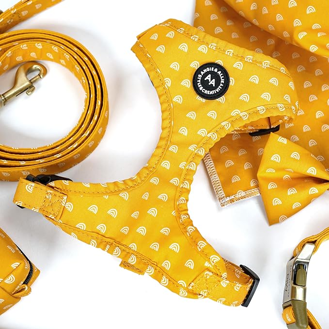 Angie and Allie Organic Cotton Dog Harness,No Pull Pet Harness with Leash D-Ring,Adjustable Soft Padded Dog Vest,Comfortable,Sustainable,Breathable and Stylish for Your Canine Companion