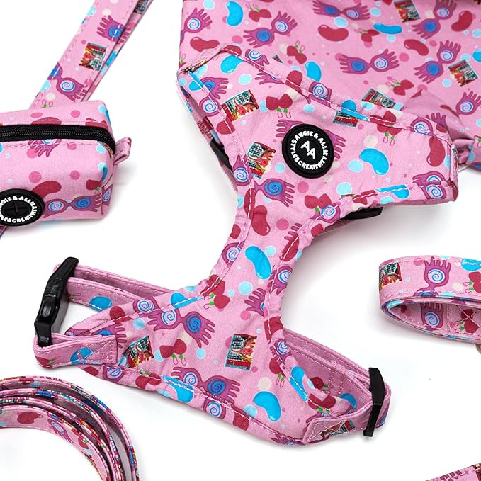 Angie and Allie Organic Cotton Dog Harness,No Pull Pet Harness with Leash D-Ring,Adjustable Soft Padded Dog Vest,Comfortable,Sustainable,Breathable and Stylish for Your Canine Companion