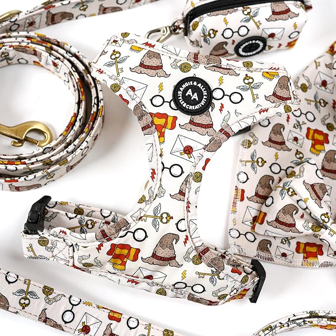 Angie and Allie Organic Cotton Dog Harness,No Pull Pet Harness with Leash D-Ring,Adjustable Soft Padded Dog Vest,Comfortable,Sustainable,Breathable and Stylish for Your Canine Companion