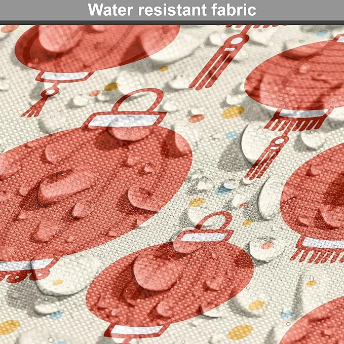 Lunarable Oriental Dog Crate Cover, Folk Lamps Cartoon Style Cheerful Pattern with Chinese Ethnicity, Easy to Use Pet Kennel Cover for Medium Large Dogs, 42 Inch, Pale Yellow and Vermilion