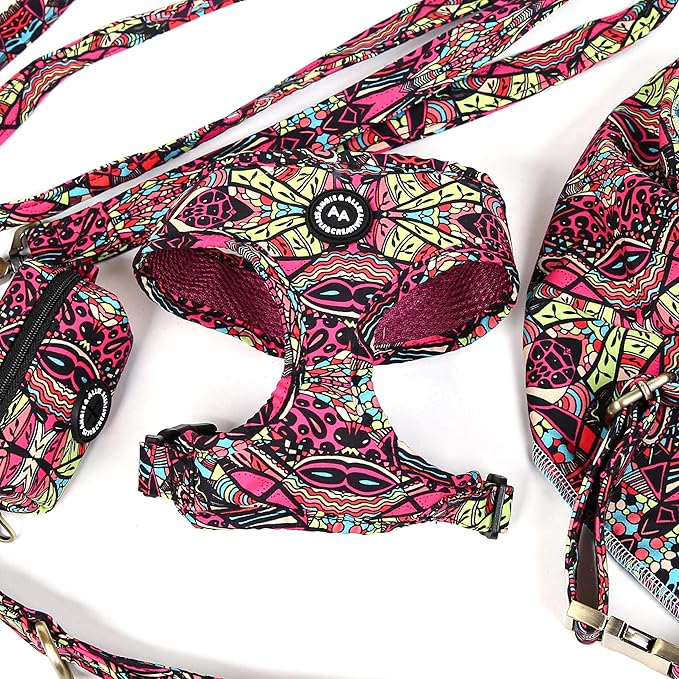 Angie and Allie Organic Cotton Dog Harness,No Pull Pet Harness with Leash D-Ring,Adjustable Soft Padded Dog Vest,Comfortable,Sustainable,Breathable and Stylish for Your Canine Companion