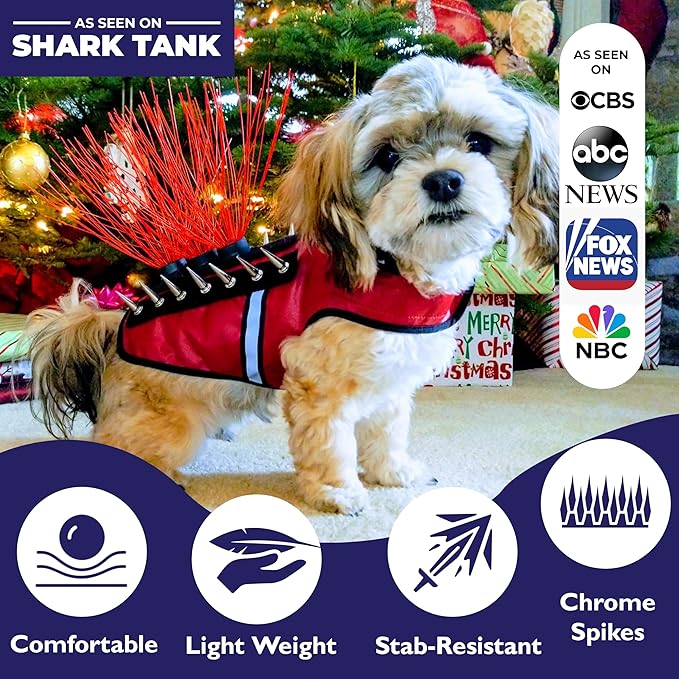 CoyoteVest SpikeVest Dog Harness Vest for Small Dogs, Reflective Dog Vest with Spikes to Shield Your pet from Coyotes, Raptor and Animal Attacks, Anti Hawk Vest, Made in USA (M-Royal Blue)
