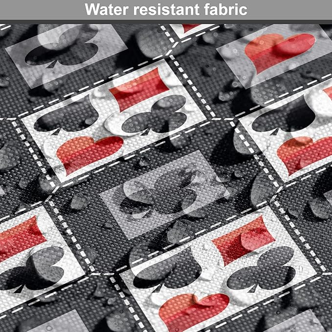 Lunarable Casino Dog Crate Cover, with Geometrical Design and Mosaic Composition Gamblers Club, Easy to Use Pet Kennel Cover for Cats & Medium Dogs, 30 Inch, Black Red Grey