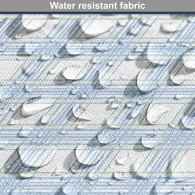 Lunarable Plaid Dog Crate Cover, Geometrical Striped Old Fashioned Pattern Pastel Colors Country, Easy to Use Pet Kennel Cover for Cats & Medium Dogs, 30 Inch, Pale Blue Yellow White