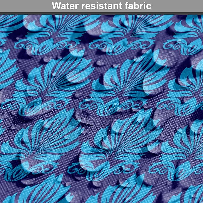 Lunarable Damask Blue Dog Crate Cover, Repeating Simplistic Pattern Rococo Inspired Royalty Essential Motif, Easy to Use Pet Kennel Cover for Small Dogs Puppies Kittens, 22 Inch, Indigo and Sky Blue