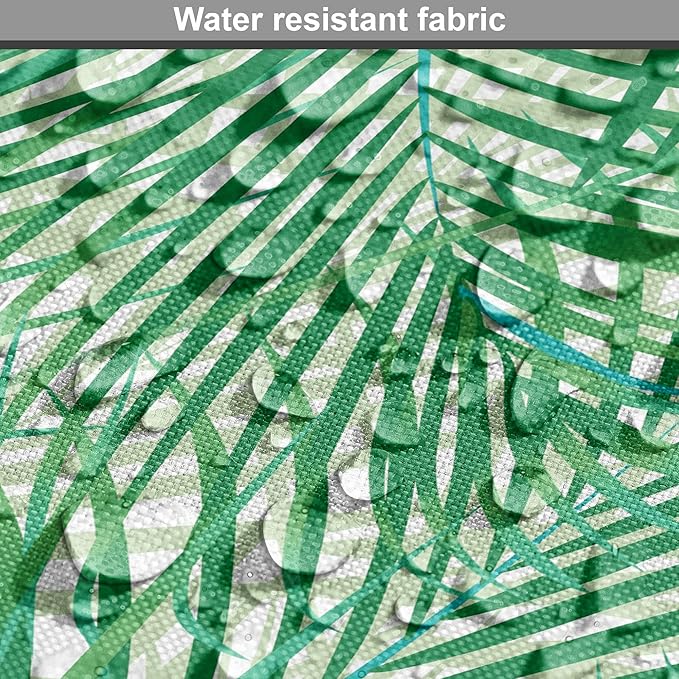 Lunarable Fern Pattern Dog Crate Cover, Background Illustration Covered with Palm Tree Leaves Art Print, Easy to Use Pet Kennel Cover for Cats & Medium Dogs, 30 Inch, White and Fern Green