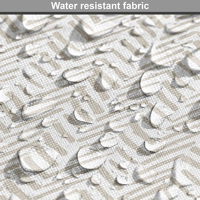 Lunarable Chevron Dog Crate Cover, Hand Drawn Monochrome Herringbone Lines Composition of Abstract Zigzags, Easy to Use Pet Kennel Cover for Medium Large Dogs, 48 Inch, White Beige