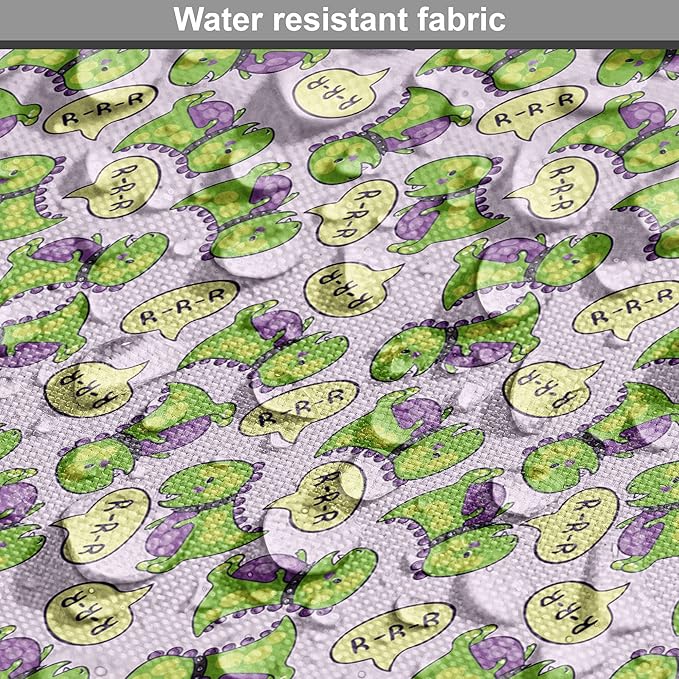 Lunarable Fantasy Dog Crate Cover, Green Dinosaurs Pattern Speech Bubbles Archeology Animal, Easy to Use Pet Kennel Cover for Cats & Medium Dogs, 30 Inch, Lilac Violet Green