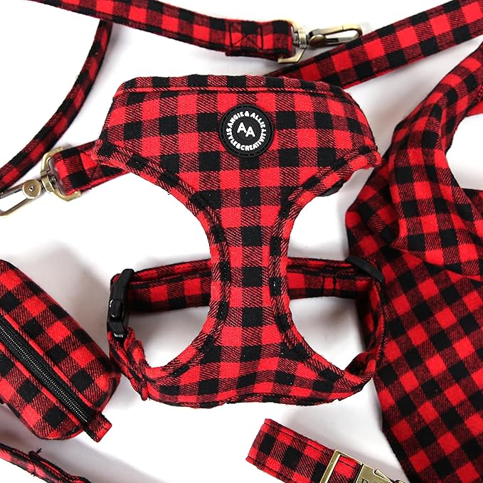 Angie and Allie Organic Cotton Dog Harness,No Pull Pet Harness with Leash D-Ring,Adjustable Soft Padded Dog Vest,Comfortable,Sustainable,Breathable and Stylish for Your Canine Companion