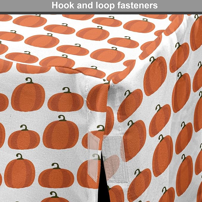 Lunarable Autumn Pumpkin Dog Crate Cover, Simplistic Halloween Fruit Pattern on Plain Backdrop, Easy to Use Pet Kennel Cover for Medium Large Dogs, 42 Inch, Orange Green