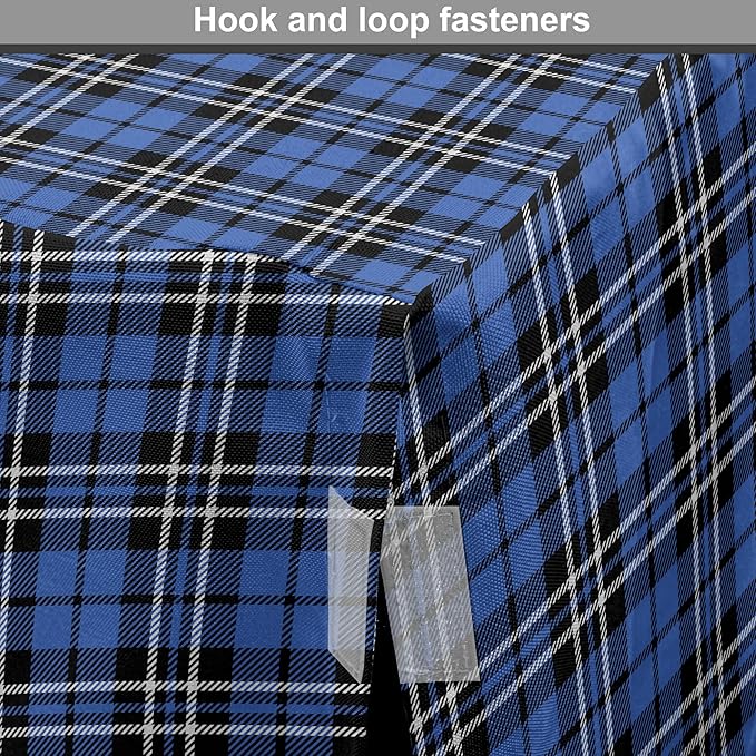 Lunarable Plaid Dog Crate Cover, Classical Old Fashioned Abstract Pattern Design Scottish Country Style, Easy to Use Pet Kennel Cover for Cats & Medium Dogs, 24 Inch, Violet Blue Black White