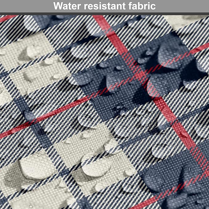 Lunarable Plaid Dog Crate Cover, Celtic Fashion Diagonal Retro Style Classical Irish Culture Inspiration, Easy to Use Pet Kennel Cover for Small Dogs Puppies Kittens, 18 Inch, Night Blue Red Beige