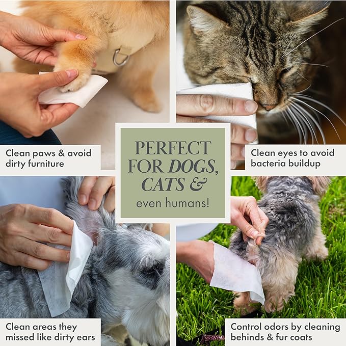 Premium Dog Wipes - Alcohol-Free Plant-Based Cleaning Wipes for Dogs and Cats (400 Wipes)