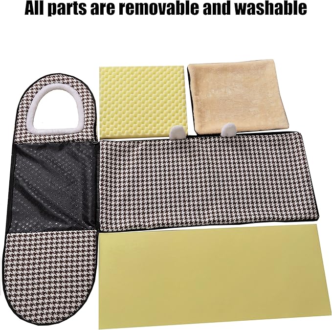 Dog Bed,2 Ways to Use,Indoor Pet House with Fluffy Mat,Removable and Washable Cover,Non-Slip Bottom,for Extra Large Dogs(3XL Brown Cranes)