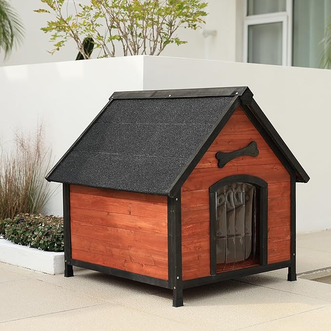 Solid Wood Dog House Comfortable Outdoor Shelter for Medium-Sized and Smaller Dog Sturdy, Durable and Easy to Clean,Can DIY,33.5’’D×30.7’’W×32.3’’H