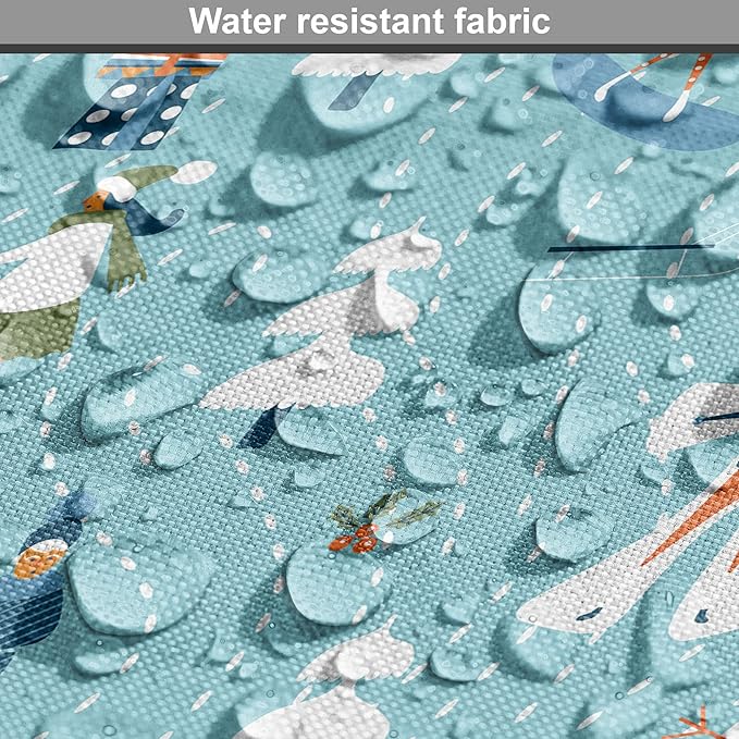 Lunarable Christmas Dog Crate Cover, Winter Games Theme Pattern with Snowman Trees Snowboard Reindeer and Adults, Easy to Use Pet Kennel Cover for Small Dogs Puppies Kittens, 18 Inch, Multicolor