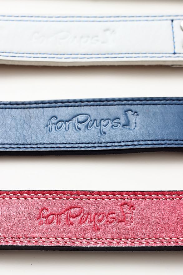 Premium Leather Collars with Stainless Steel Buckles (15"-18", Chocolate)