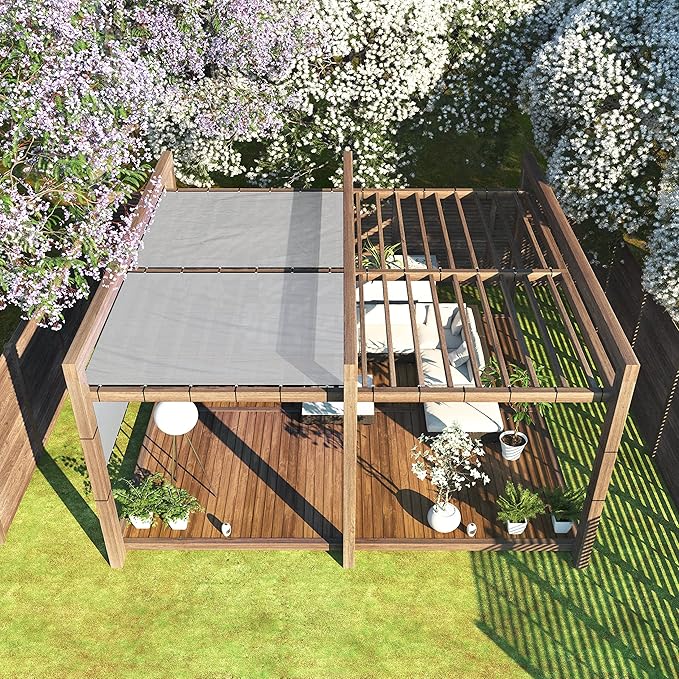 ColourTree 10' x 24' Grey Custom Size Shade Cloth with Grommets - 90% Sunblock, Durable Mesh Fabric Tarp for Dog Kennel Cover, Fence Privacy Screen, Greenhouse, Chicken Coop & Pet Playpen