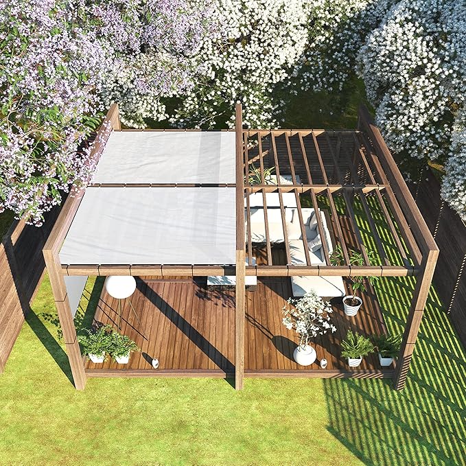ColourTree 8' x 17' White Custom Size Shade Cloth with Grommets - 90% Sunblock, Durable Mesh Fabric Tarp for Dog Kennel Cover, Fence Privacy Screen, Greenhouse, Chicken Coop & Pet Playpen