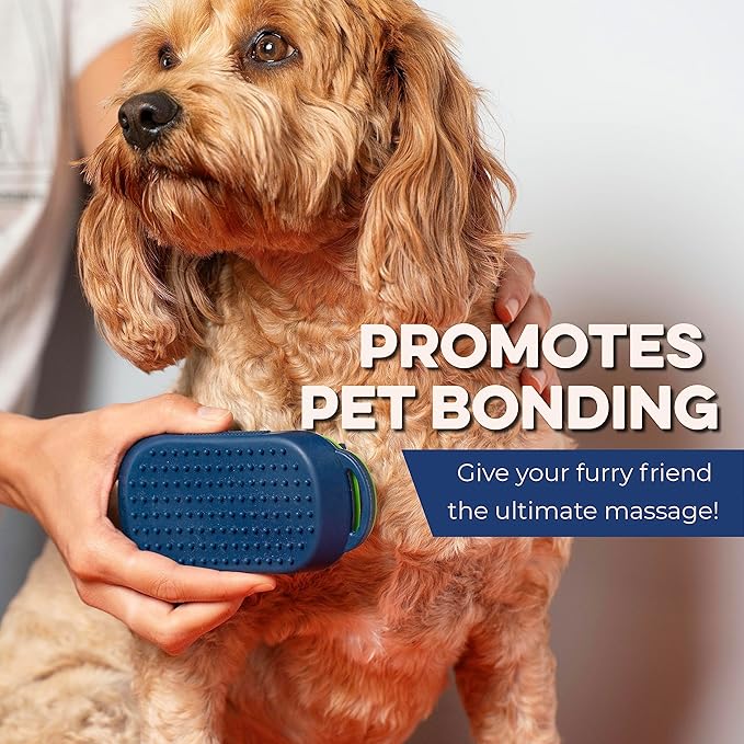 Bonza Dog and Cat Massage Brush - Dog Bath Brush with Removable Screen - Soft Silicone Dog Massage Brush - Dog Grooming Brush - For Pets Gentle Grooming - Short and Long Haired Pet Washing Brush