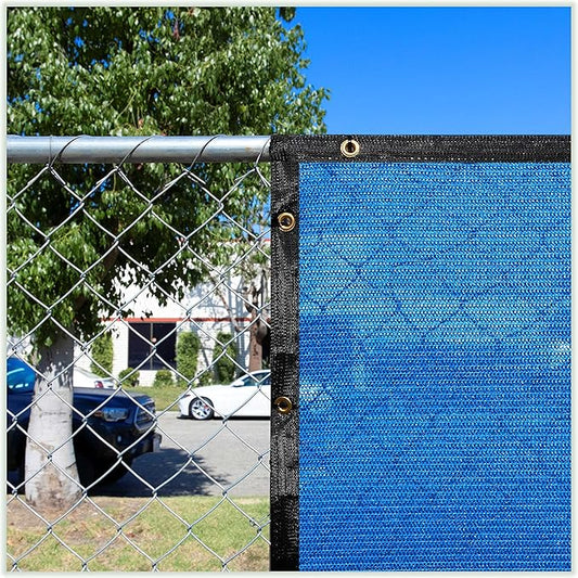 ColourTree 9' x 20' Blue Custom Size Shade Cloth with Grommets - 90% Sunblock, Durable Mesh Fabric Tarp for Dog Kennel Cover, Fence Privacy Screen, Greenhouse, Chicken Coop & Pet Playpen