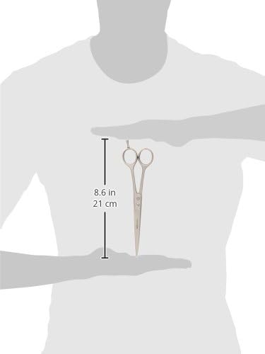 Mars Professional Stainless Steel Curved Scissors Shears, Nickel Finish, 7.5" Length