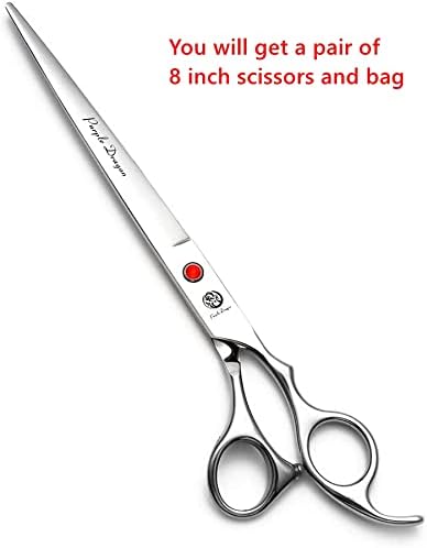 Purple Dragon 4“/5"/5.5"/6"/6.5"/7"/7.5"/8"/9"/10" Sharp Edge Salon Hair Cutting Shears - Pet/Dog Grooming Scissors with Bag - Perfect for Barber or Pet Groomer