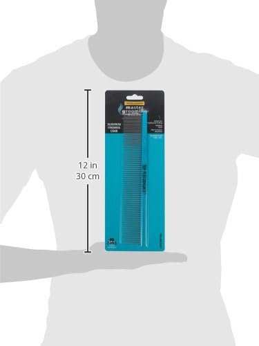 Master Grooming Tools Aluminum Finishing Comb — Versatile Combs for Grooming Dogs, 10", Black (Pack of 3)