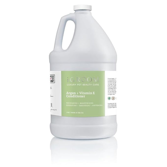 iGroom Argan + Vitamin E Conditioner, Luxury Pet Beauty Care, Optimize Moisture Balance, Gallon